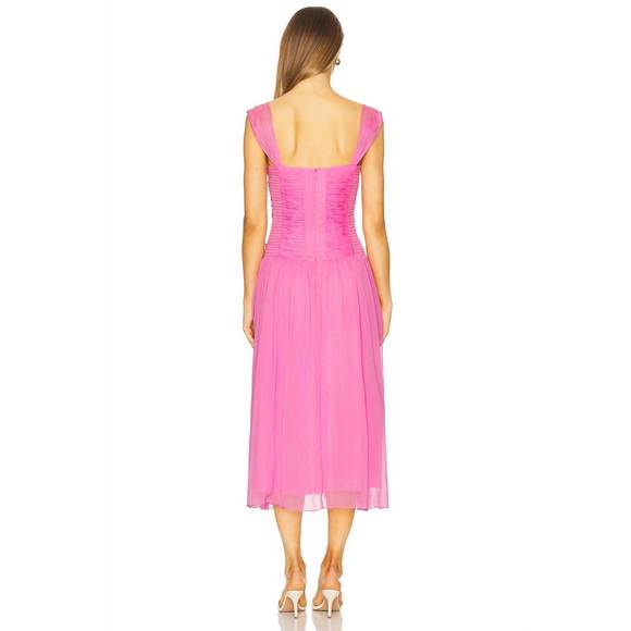 sachin and babi light blue dress NEW AMANDA UPRICHARD reine drop waist midi dress in cosmopolitan